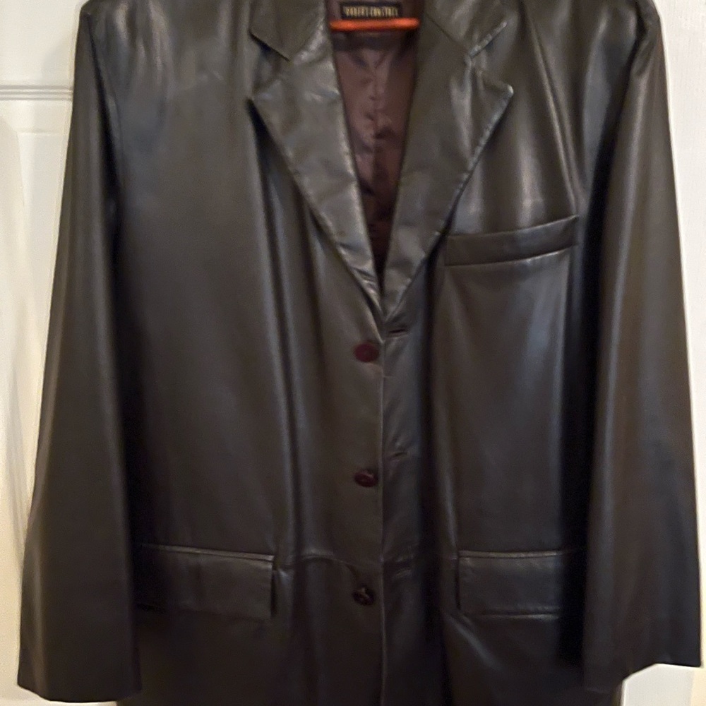 Brown Leather Sport Jacket for Men